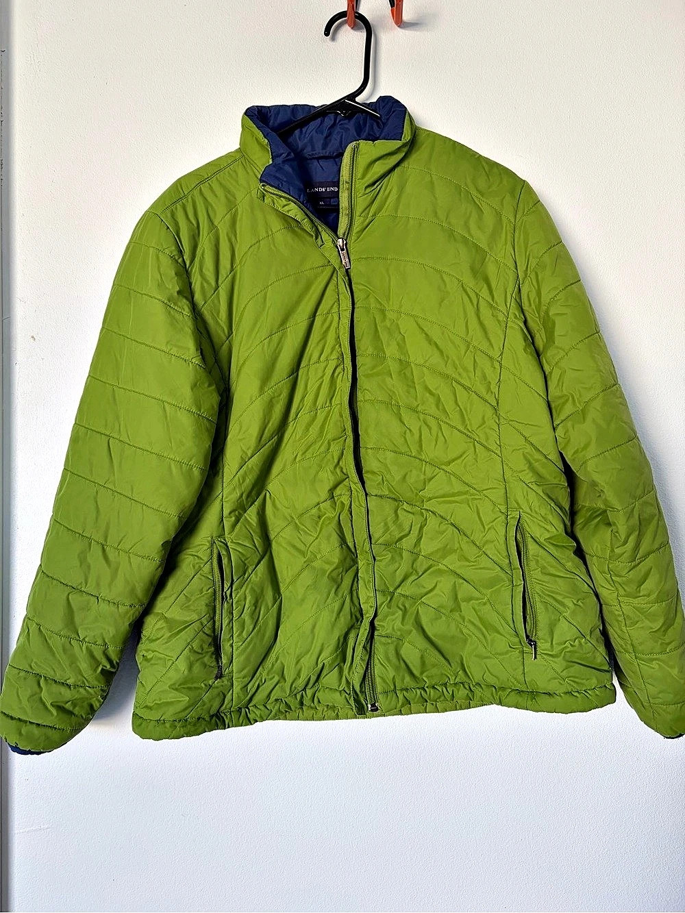 Lands' End Quilted Puffer Jacket in Green Size XL